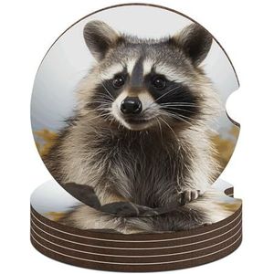 Harige wasbeer auto onderzetters waterdichte antislip auto bekerhouder drinken onderzetters met vinger slot auto accessoires voor vrouwen mannen