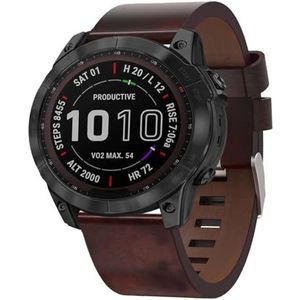 By Qubix - Leren bandje - Bruin - Compatible met Garmin Epix Pro Gen 2 (51mm) / Quatix 7X / 6X & Tactix 7 (pro) - Compatible Garmin bandje