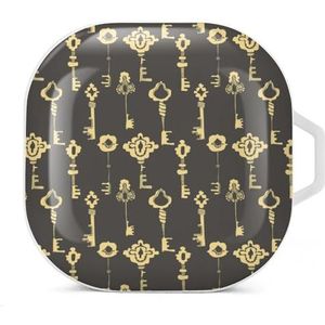 Vintage toetsen oordopjes hoesje compatibel met Samsung hard shell beschermhoes wit stijl