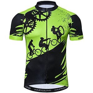 Weimostar Sportkleding fietsshirt korte mouwen fietskleding fiets top mannen MTB jersey ademend zomer zwart, 13, XL = Brust 102-108 cm