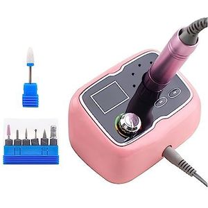 Elektrische nagelvijl, Oplaadbare desktop-nagelboormachine, box-standaard manicure-machine, draagbare 35000 RPM elektrische draadloze draadloze nail art-polijstmachine voor zowel natuurlijke als kunst