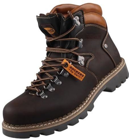 Dockers by Gerli Klassieke enkellaarsjes voor heren, uitneembaar voetbed, warm gevoerd, chocolade 360, 41 EU