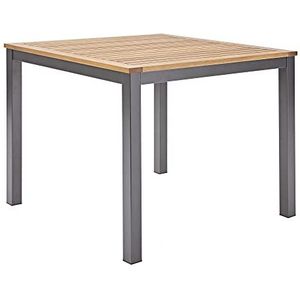 NATERIAL - Tuintafel vierkant ORIS - 4 personen - houten tafel 90x90 cm - aluminium - met houten plaat - eucalyptus