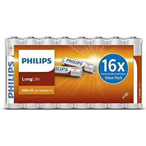 Philips LongLife Batterijen AAA - voordeelverpakking - 16 stuks