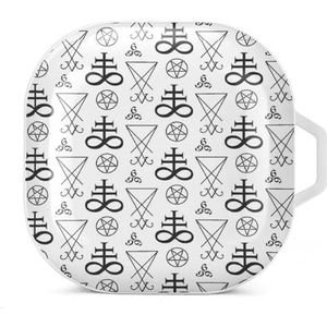 Leviathan Kruis Oordopjes Hoesje Compatibel met Samsung Hard Shell Beschermhoes Wit-Stijl