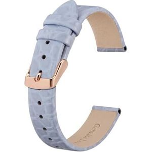 INEOUT Lederen Horlogeband For Dames Vrouwen 8mm 10mm 12mm 14mm 16mm 18mm 19mm 20mm Vervanging Band Roestvrij Gesp (Color : Light Purple-Rose, Size : 14mm)