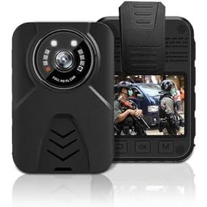 Draagbare DV-camera YSW-Q11 Body Camera HD 1080P Op het lichaam gemonteerde camera Beveiliging Video-opname Wearable Nachtzicht Mini Politie Body Cam(32GB)