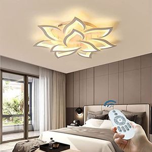 Moderne eenvoud LED plafondlamp slaapkamer woonkamer romantisch licht in bloemblaadjes afstandsbediening dimbare plafondlamp acryl plaat lamp,85cm