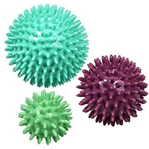 ResultSport Lacrossebal en Stekelige massagebal, 2-pak, triggerpoint massage bal voor rug, Myofasciale verlichting, oefenbal, Spike Physio Pilates-ballen (Mulit-Color)