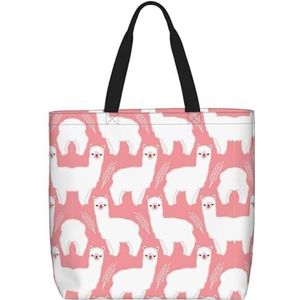 EdWal Giraffe Print Tote Bag Voor Vrouwen Schoudertassen Grote Kruidenier Handtas Crossbody Tas Voor Werk Reizen Winkelen, Alpaca Llama, Eén maat