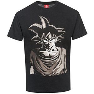 Dragon Ball Z Son Goku Manga Face T-Shirt Katoen Zwart, zwart, S