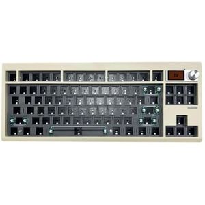 QPSJXN Bluetooth 24G draadloze RGB mechanische toetsenbord backlit hot applaus joint structuur compatibel met Via GMK87(Khaki)