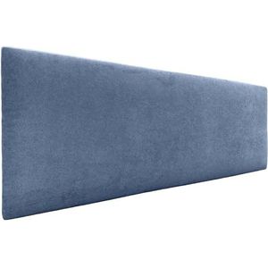 DHOME Hoofdbord van kunstleer of effen Aqualine-stof, luxe bekleed hoofdeinde voor bed, blauwe stof, 160 cm, voor bedden van 150/160 cm