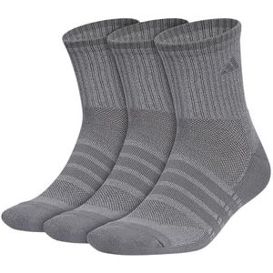 Adidas Heren Cushioned X 4 3 Pack Mid-Crew Mid Crew Sokken, Onix Grey, Large