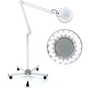 Ledlamp, vergrootglas, op voet, verlicht, esthetisch, professioneel, 5 dioptrieën, lamp met draaibare arm, verstelbaar, voor schoonheidssalon, kapsel