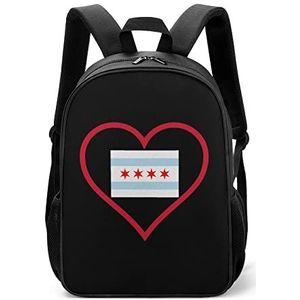 I Love Chicago Red Heart Lichtgewicht Rugzak Reizen Laptop Tas Casual Dagrugzak voor Mannen Vrouwen