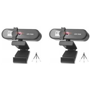 Mealoodiousmusea 2 set Computer Webcam Auto-focusing HD USB Online Verstelbare PC Camera met Microfoon Bedraad Vervanging Externe Web Cam Camcorder Zwart 4 K