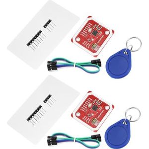 QWORK® 2 Stuks PN532 NFC RFID V3 Module Kit, NFC en RFID-Lezer/Reader met I2C-, SPI- en HSU-ondersteuning