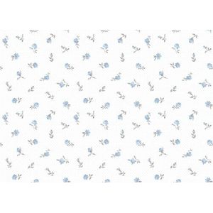 behang bloemetjes blauw en wit 53 cm x 10 m - van Sanders & Sanders