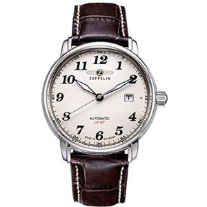 Zeppelin Herenhorloge, analoog, automatisch, met leren armband, 76565, meerkleurig/meerkleurig, Modern