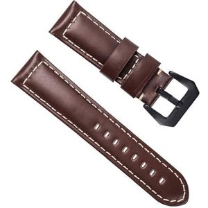 dayeer Herenoliewas lederen horlogeband voor vervanging van Panerai horlogebandaccessoires (Color : Red Brown, Size : 20mm)