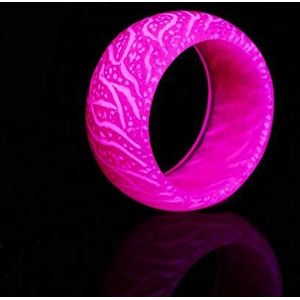 Colorful Luminous Resin Ring Hip Hop Retro Punk Rock Female Fluorescent Men Resin Glowing Finger Ring(9,Pink)