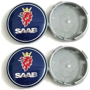 4 Stuks auto Naafdoppen, voor SAAB 9 3 9 5 9-3 9-5 SAAB Emblem Badge 63mm Auto Wielnaafdoppen ABS Wieldoppen Waterdicht Anti Stofkap auto exterieuraccessoires,C-Blue