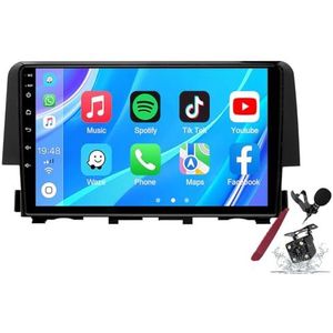 Android 14 Autoradio Stereo voor H-onda Civic 10e(2016-2021) 9 Inch Touchscreen Multimedia Speler met Draadloze Carplay 2 Din GPS Sat Navigatie FM RDS Bluetooth 5G-WiFi SWC DSP,M100s