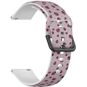 RYANUKA Compatibel met Amazfit GTS 4 / GTS 4 Mini / GTS 3 / GTS 2 / GTS 2e / GTS 2 mini / GTS (paarse lieveheersbeestjes) 20 mm zachte siliconen sportband armband armband, Siliconen, Geen edelsteen