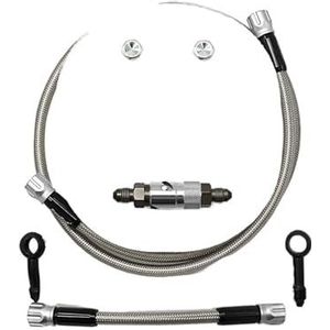 rembuis voor auto's CVO Aerospace Aluminiumlegering 800 Cm Tot 1200 Versterkte Hydraulische Motorfietsremslang Gevlochten Rembuis vervanging van auto remleiding(100cm silver)