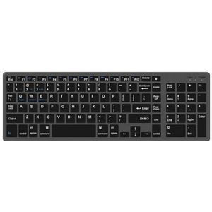 Dual Bluetooth-toetsenbord 2.4G draadloos toetsenbord 102 toetsen USB C oplaadbaar toetsenbord geschikt for iPad Tablet PC-accessoires(V9.0 with BT)