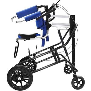 SAYEYBU Four Wheel Rolling Walker with Stand Up Support, Height, Width Adjustable, Dual Brake System, Adult Walker, Lower Limb Training, Mobility Aid for People with Mobility Difficulties,A