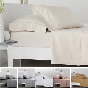 COTTON ARTean Beddengoedset, 90 x 190/200 cm, Egyptisch katoen, draaddichtheid 300, 3-delig, laken, 1 kussensloop, hoeslaken