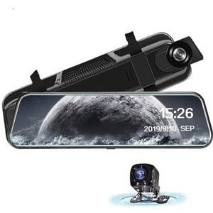 Dash Cam 10 ""Spiegel Dash Cam Streaming Media Volledig Scherm Aanraaklens Nacht 1080P Voorkant 1080p Back-up Auto DVR Dashcam(B,32G)