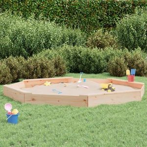 Buitenspeeltoestellen Zandbak met Zetels Achthoek Massief Houten Pine Toys & Games