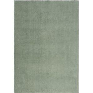 the carpet Relax Badmat, zacht, badmat, antislip onderkant, wasbaar tot 30 graden, superzacht, groene bontlook, 60 x 110 cm