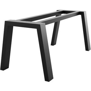 MetaloPro Extreme - stabiele metalen tafelpoten, zwart tafelonderstel voor eettafel, bureau, meubelpoten, trapeziumvorm, zwaar belastend design voor woonkamer en kantoor, 200 x 80 x 72 cm