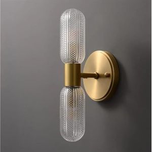 Binnen Wandlampen Luxe Wandlampen Woondecoratie Binnenverlichting Eetkamer Achtergrond Trap Voor Woonkamer Slaapkamer Eenvoudige Koperen Schans Wandlampen Wandlamp (Size : Three color dinmming)