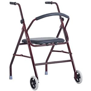Verstelbare Hoogte Rechte Rollator Walker met Wielen en Zetels Draagbare Vouwen Rolling Mobiliteit Wandelen Hulpmiddelen voor Ouderen