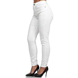 Tazzio Jeans voor dames, hoge taille, denim, slim skinny fit, jeansbroek, stretchbroek, F107, wit, 38 Slim Tall