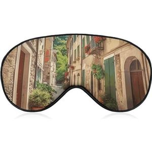 Italy Street Eye Mask voor dames en heren, ademend en verstelbare oogbedekking, ultrazacht slaapmasker, lichtgewicht reisblinddoek voor vliegtuig, dutje, nachtslapen