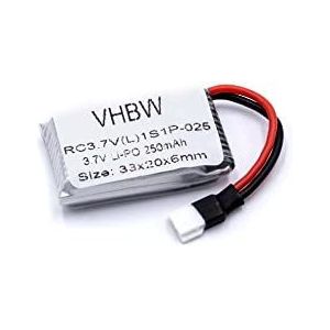 vhbw Li-polymeer batterij 250 mAh (3,7 V) compatibel met modelbouw, drone Walkera Genius CP, HM Mini CP-Z17, Mini CP, Mini Pet