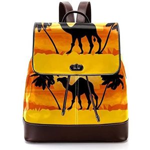 Camel woestijn mooie gepersonaliseerde schooltassen boekentassen voor tiener, Meerkleurig, 27x12.3x32cm, Rugzak Rugzakken