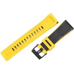 24mm harsband geschikt for Casio GA2000 PRG-600 PRW-6600 PRG-650 heren sport waterdicht rubber universele armband horlogeaccessoires (Color : Black Yellow, Size : 24mm)