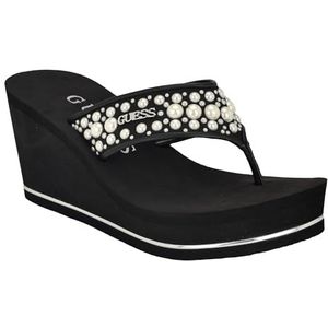 GUESS Dames Silus Wedge Sandaal, 6 M US, Zwart 001, 38.5 EU