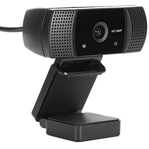 USB Computer Digitale Camera, HD 1080P Automatische Ruisonderdrukking Microfoon Webcam voor online lesvideoconferentie(Zwart)