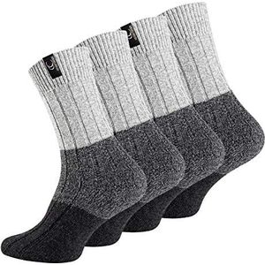 CC Clark - Crown - Noorse Sokken - Lichtgrijs, Grijs en Antraciet - 4 Paar - 36% Fijnste Wol
