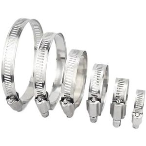 roestvrij staal slakken 5 stuks schroefworm verstelbare slangklemmen 304 roestvrij staal verschillende maten(105-127mm)