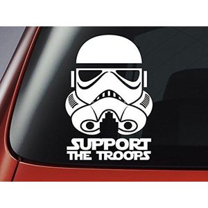 LEVEL 33 © Star Wars Classic Imperial Stormtrooper 'Support The Troops' - Vinylstickers - auto, raam, muur, laptopsticker