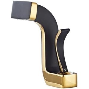 Badkraan van verguld messing, mengkraan, koud- en warmwatermengkraan, deck gemonteerd, zwart (groen)